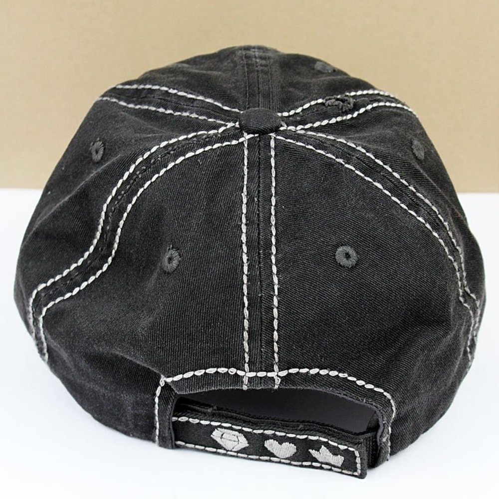 NWT Distressed Black Wife Mom Boss Cap - Picture 3 of 3